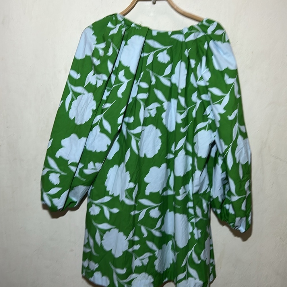 Kate Spade X Target Rose Poplin Green Long Sleeve Mini Dress Size Large NWOT - Picture 5 of 10